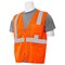 Erb Safety Safety Vest, Economy, Pockets, Mesh, Class 2, S363P, Hi-Viz Orange, SM 61657
